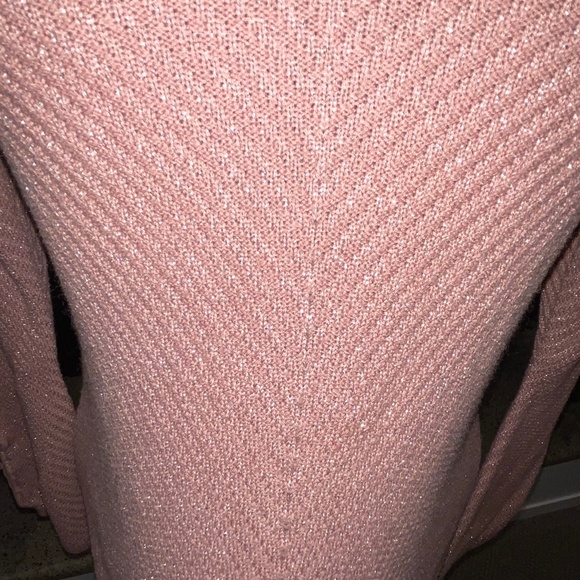 White House Black Market Sparkle Thread Cowl Neck Wool Blend Pink Sweater XS - Picture 7 of 7